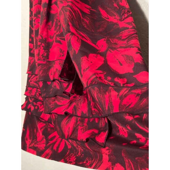 Simply Vera Vera Wang 4 Red & Black Baby Doll  Floral Elegant Tiered Empire - Picture 9 of 13